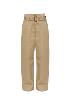 Cotton trousers with belt