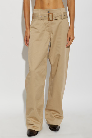 Acne Studios Bawełniane spodnie z paskiem