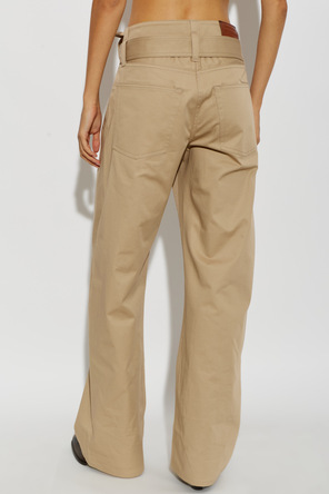 Acne Studios Bawełniane spodnie z paskiem