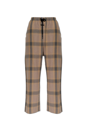 Cotton checked trousers
