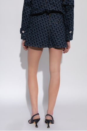 Lanvin Printed denim shorts