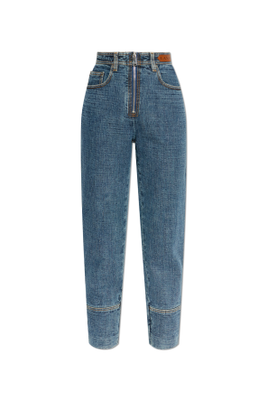 Jeans with sewn-in zippers in the legs