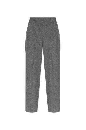 Wool trousers with wide legs