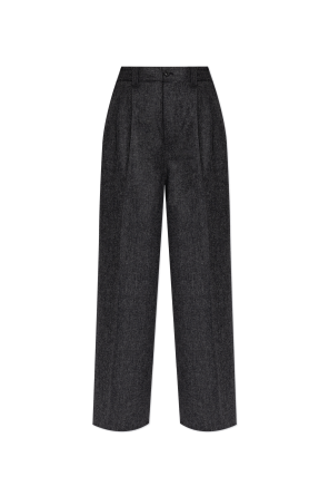 Wool trousers with pleats