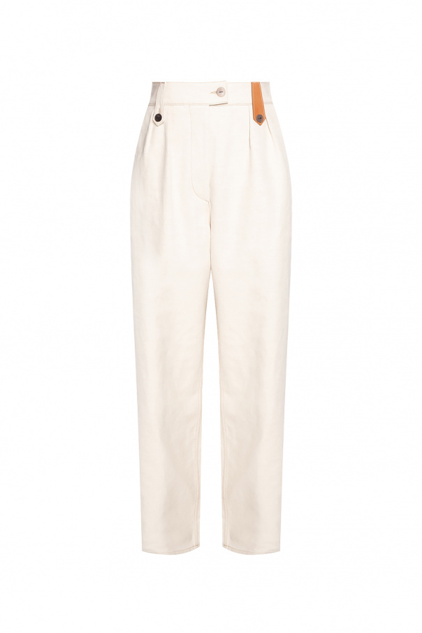 Topman wide leg linen mix pants in light blue