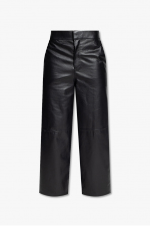 loewe belted cotton and linen culottes