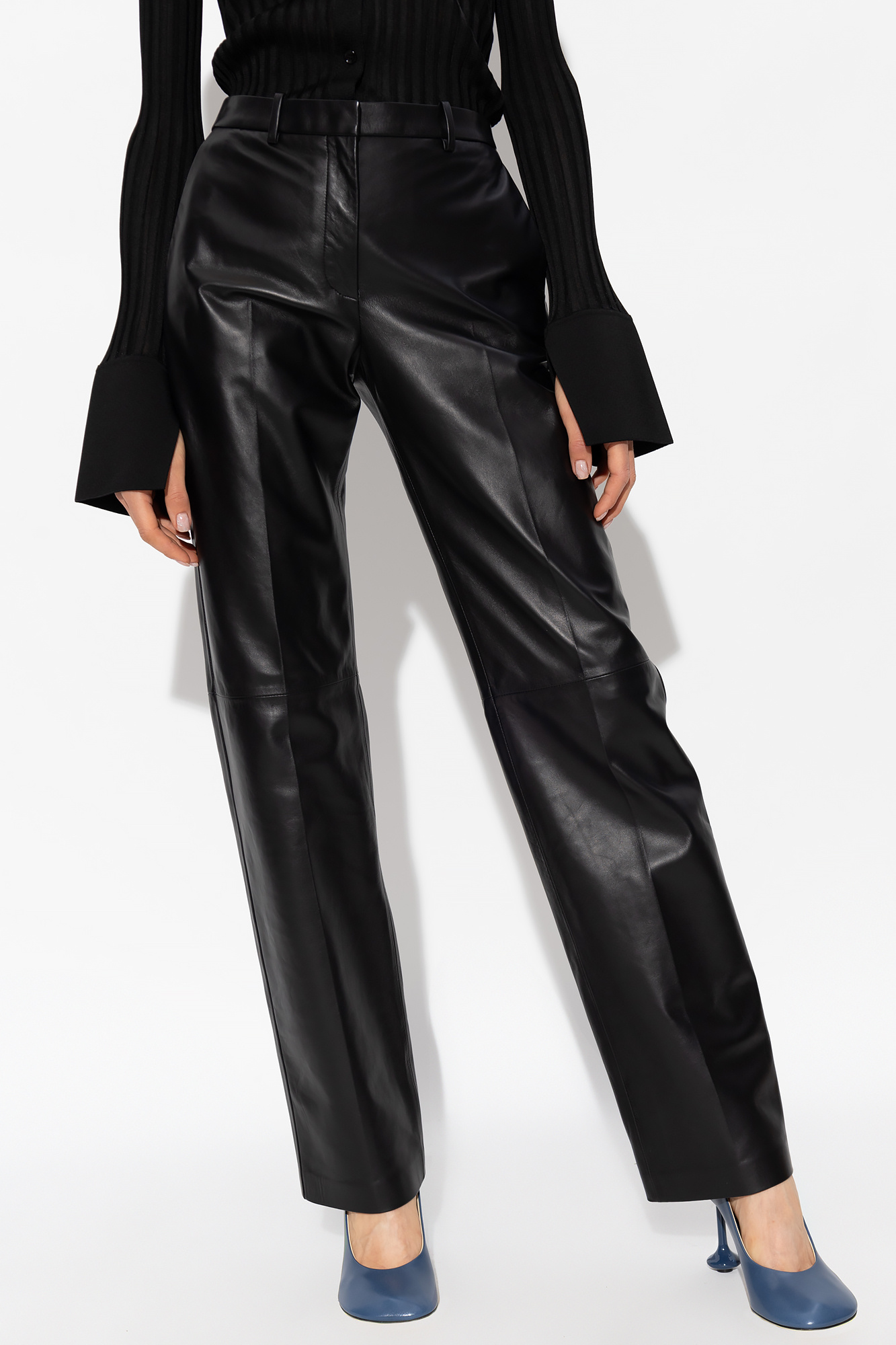 Loewe Leather V-neck trousers