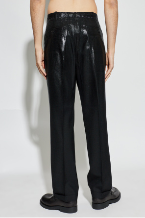 Maison Margiela Pantalones brillantes con raya marcada