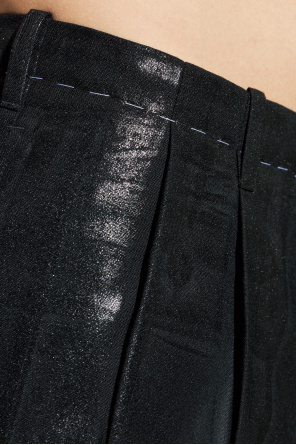 Maison Margiela Pantalones brillantes con raya marcada