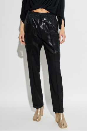 Maison Margiela Pantalones brillantes con raya marcada