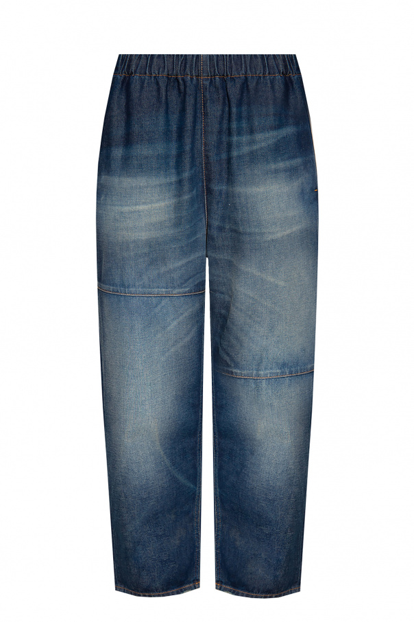 two-tone faded effect jeans Jeans with elastic waistband