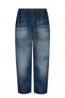 two-tone faded effect jeans Jeans with elastic waistband
