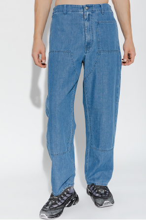 Gramicci Back Satin Wide Pants Relaxed-fitting jeans