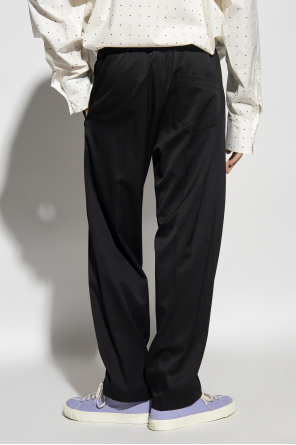 Overdyed denim pants Pleat-front trousers