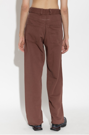 MM6 Maison Margiela Spodnie z surowo wykończonymi nogawkami