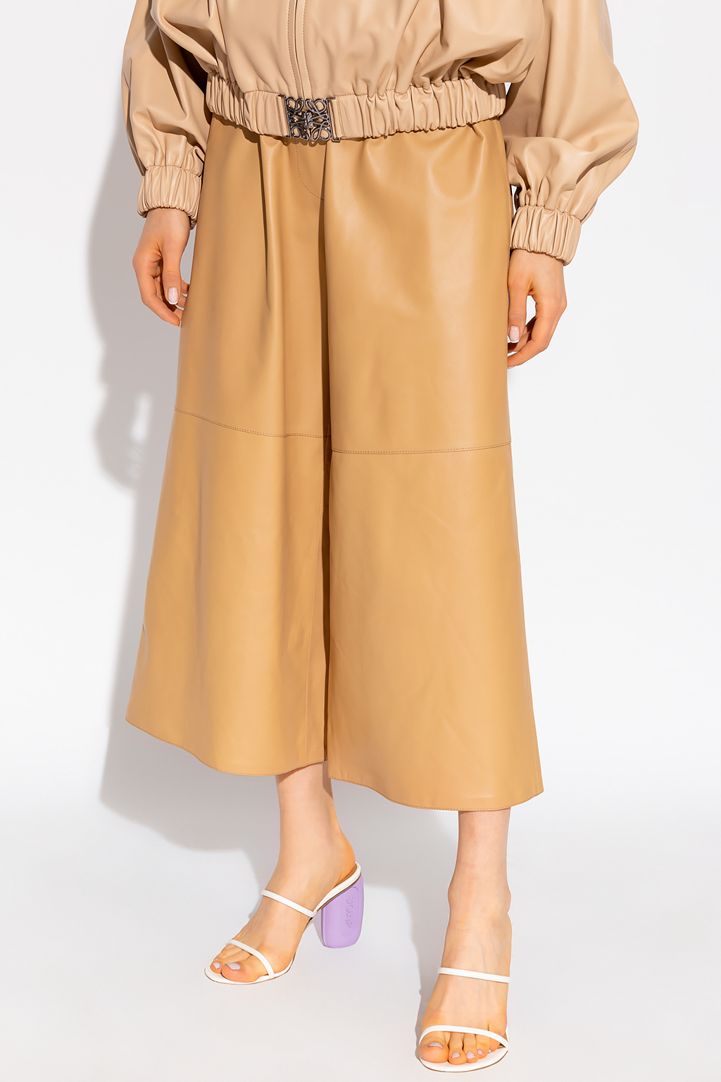 Beige Leather trousers Loewe - Vitkac Canada