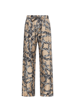 Silk trousers with print