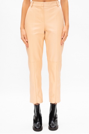 Beige shorts med spetskant Leather trousers