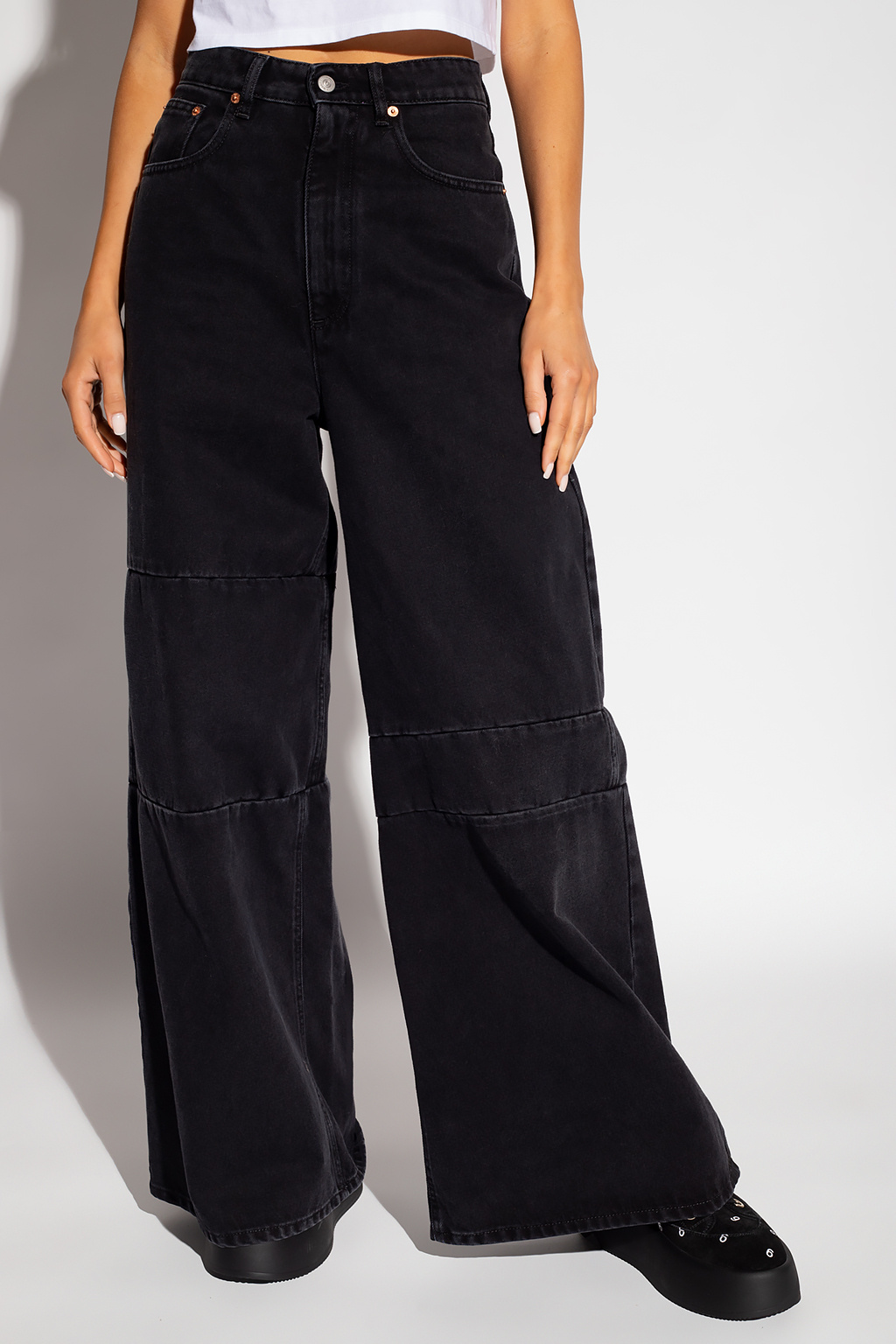 black pants skinny jeans Wide-legged jeans
