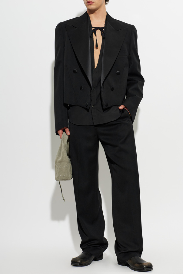 Maison Margiela Wool Trousers with Side Stripes