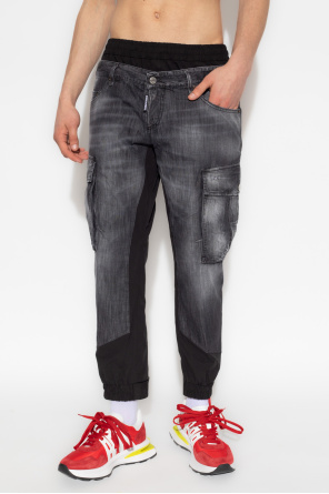 Dsquared2 ‘Cyprus’ trousers bum in contrasting fabrics