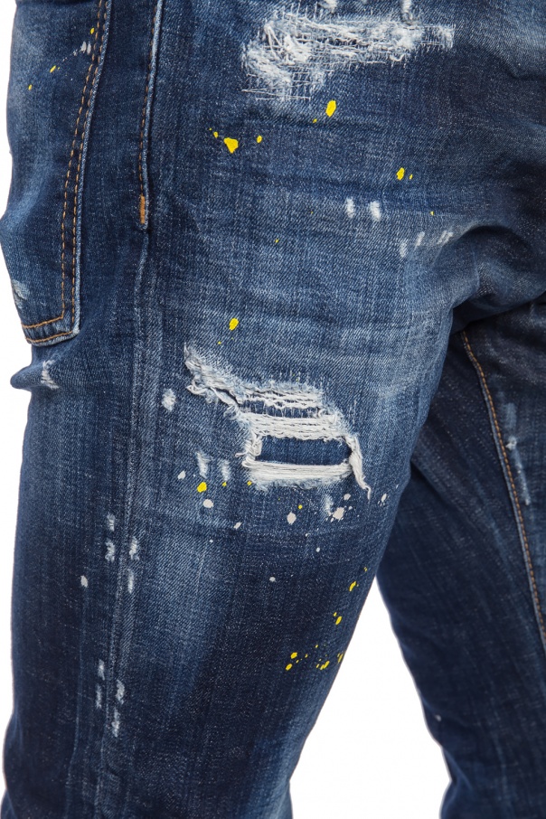 dsquared jeans yellow paint