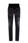 Dsquared2 GREY 'Twin Pack Straight Leg Sharpei Jean' raw edge jeans