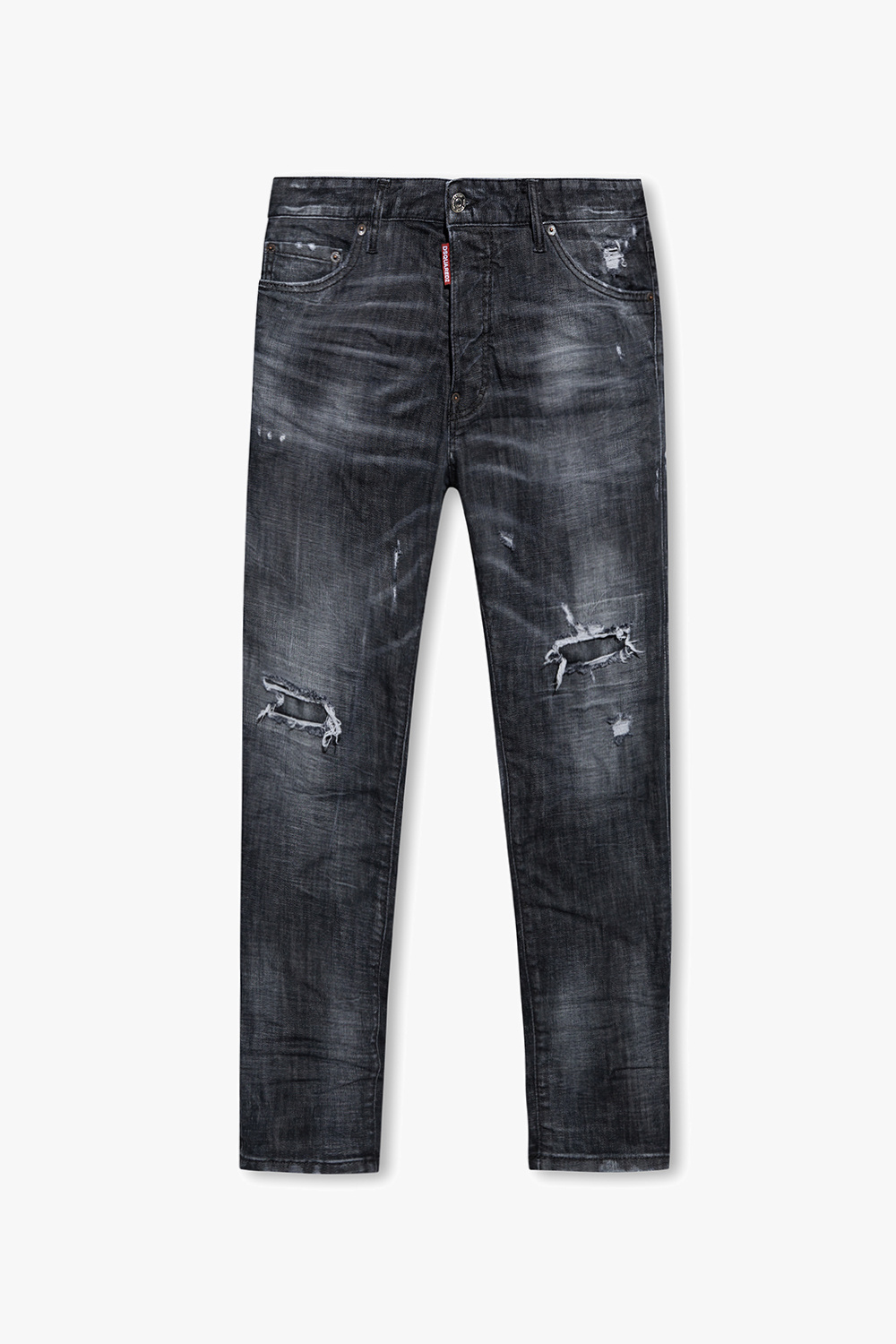 GenesinlifeShops KR - Grey 'Relax Long Crotch' jeans Dsquared2 - Jeans  Crosbie a gamba larga e vita alta