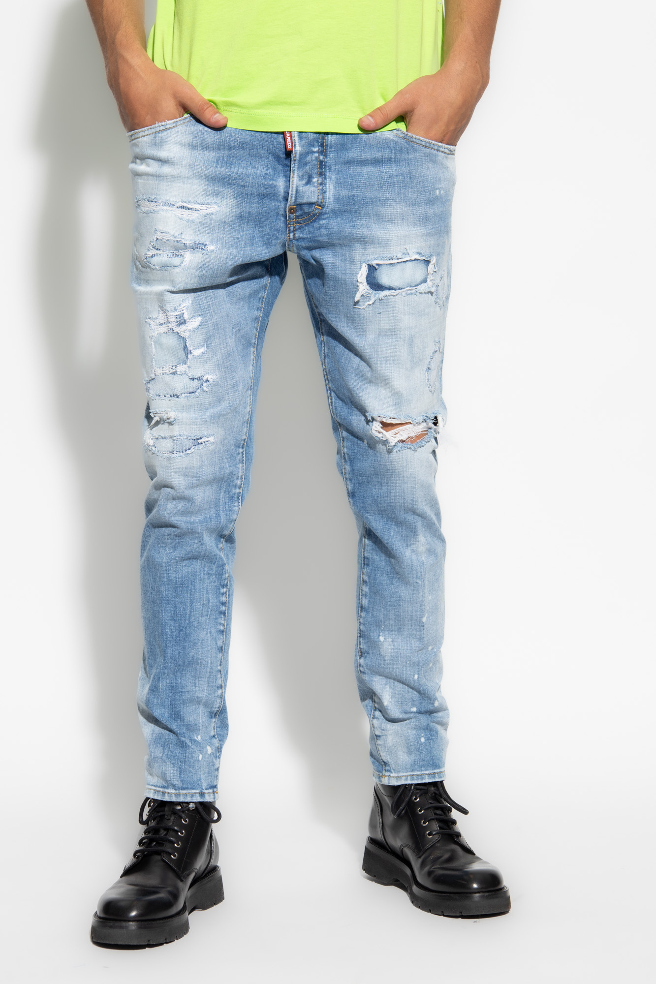 Light blue 'Skater' jeans Dsquared2 - decibel cargo jeans with straps and  exposed zippers decwb347 bkb - IetpShops Colombia