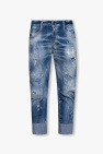 blue cropped slim jeans
