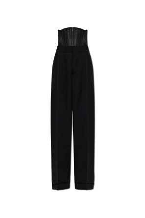Pantalones con cinturón corsé adjunto