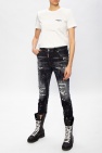 Dsquared2 GREY 'Cool Girl Cropped Jean' raw-cut jeans