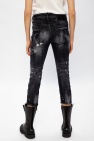 Dsquared2 GREY 'Cool Girl Cropped Jean' raw-cut jeans