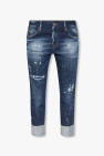 faded-wash detail denim jeans Blu