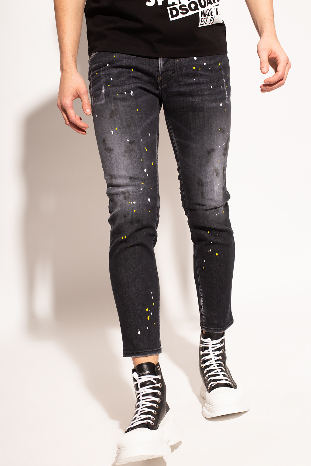 IetpShops | Dkny Dsquared2 | item slim pants effect Kids | Clothing fit drawstring-print Dsquared2 Men\'s track faded jeans