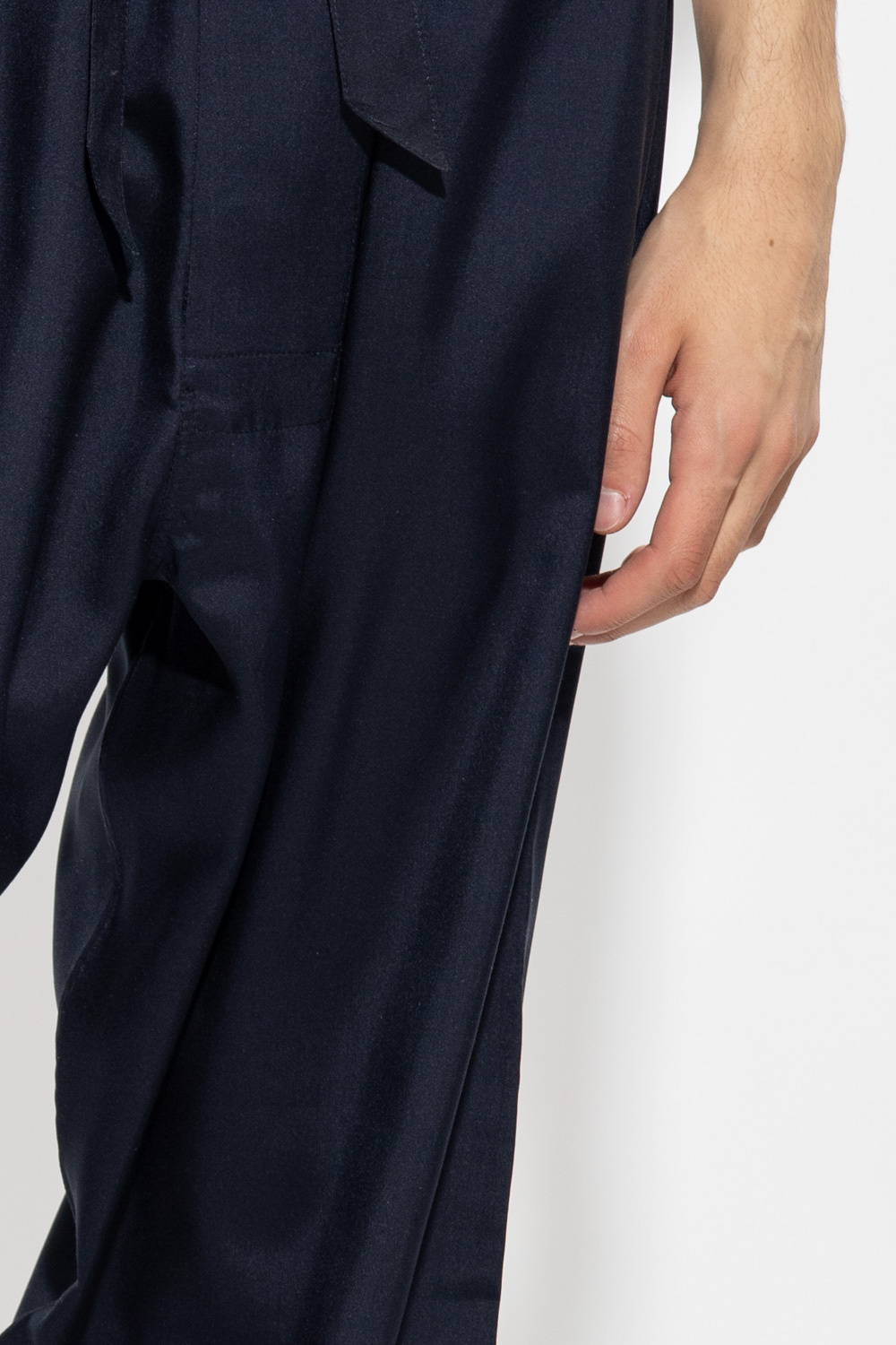 Maison Margiela Wide-legged silk intarsia-knit trousers