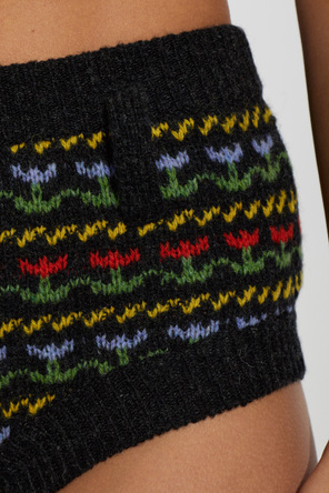 Marni Wool Shorts with Floral Pattern