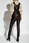 Isabel Marant BLACK ‘Apolina’ leather dungarees