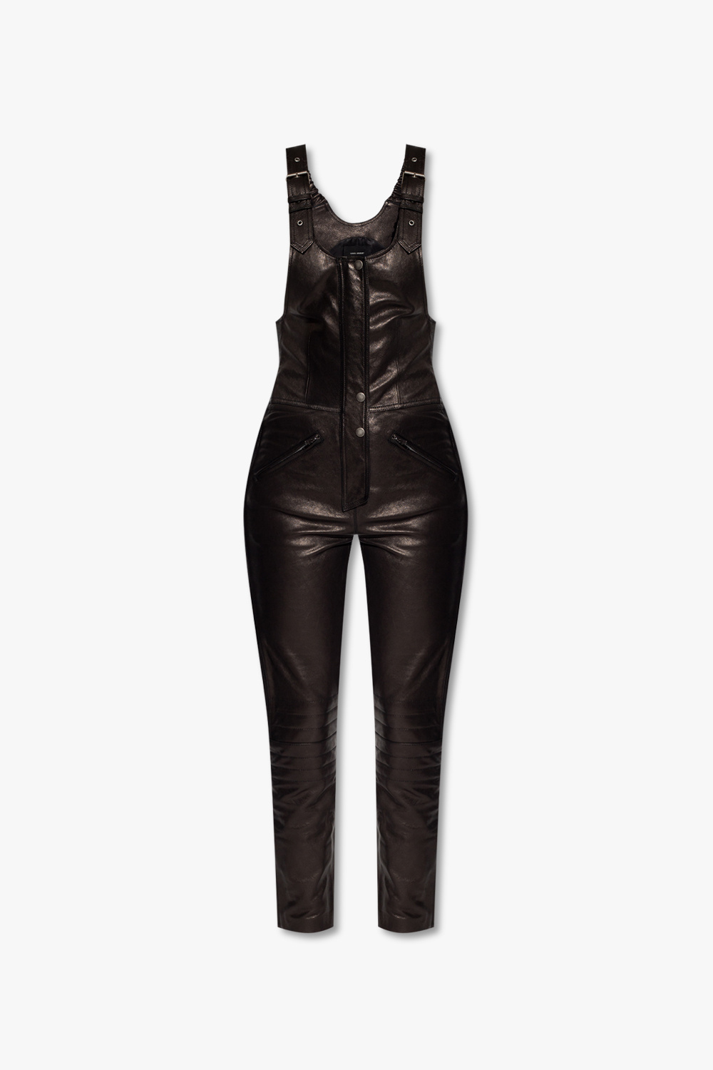 Isabel Marant ‘Apolina’ leather dungarees