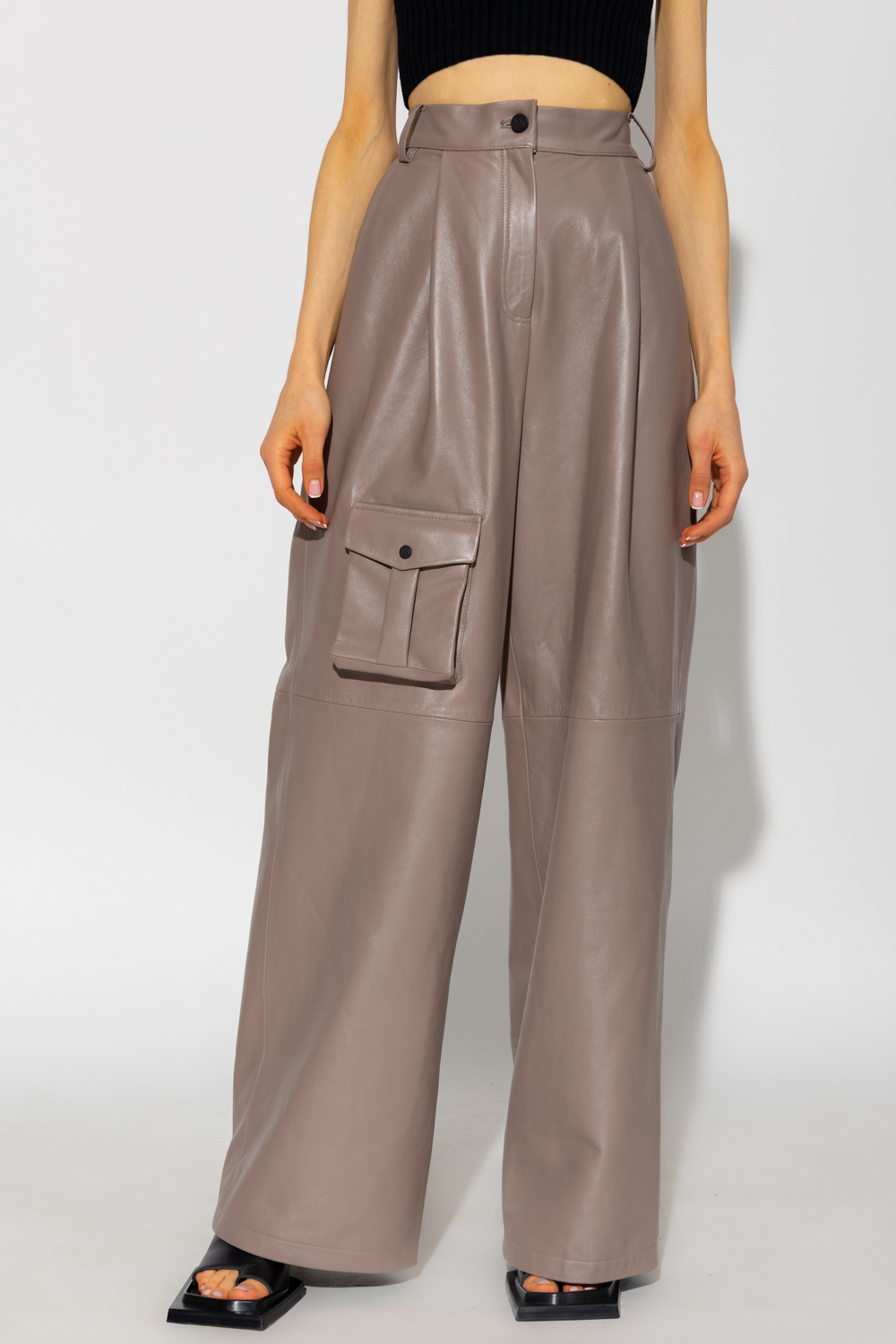 The Mannei ‘Pantin’ leather performance-ready trousers