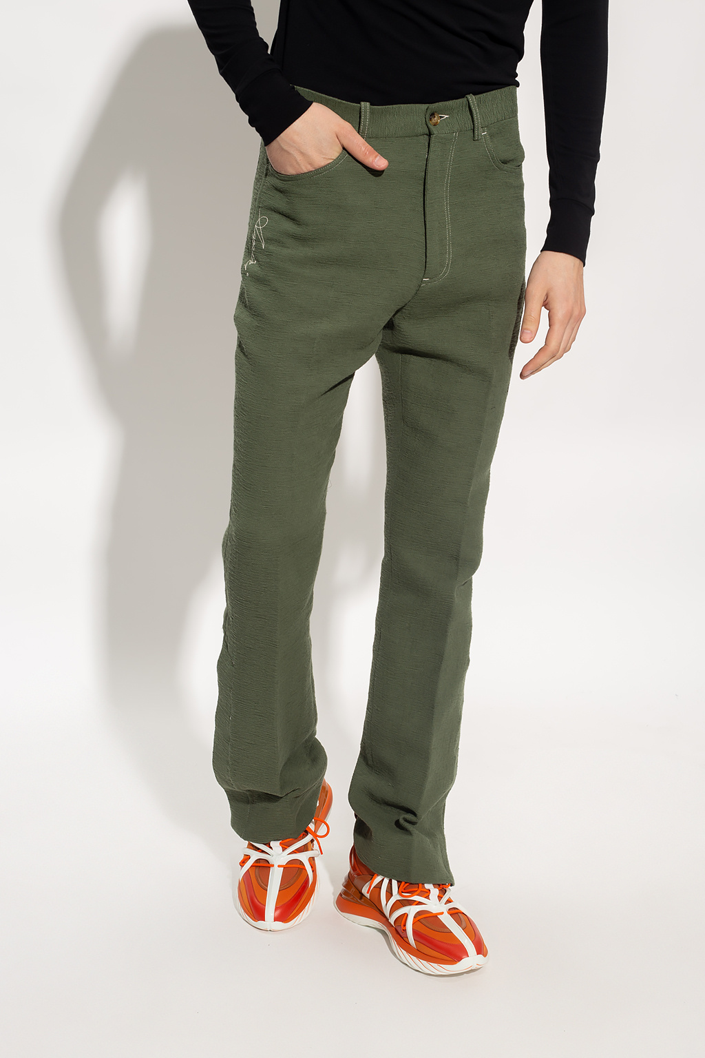 Amiri Flared pleat-front trousers