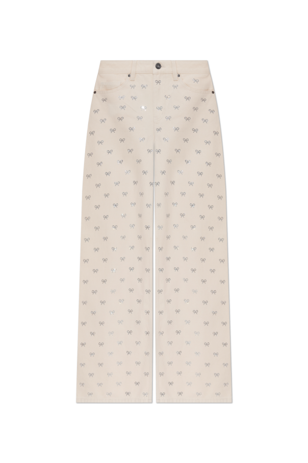 Self-Portrait Jeans with Shimmering Appliqués