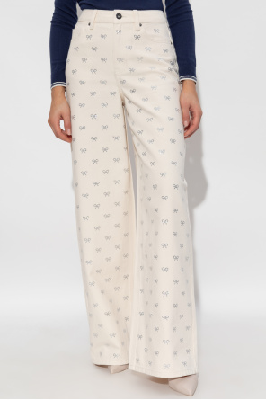Self-Portrait Jeans with Shimmering Appliqués