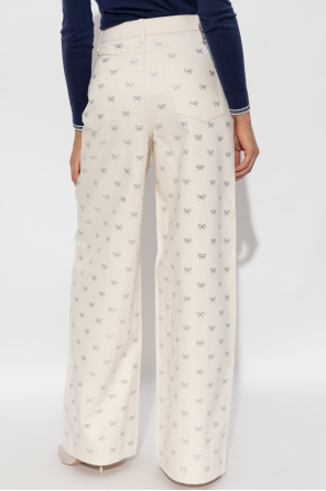 Self-Portrait Jeans with Shimmering Appliqués