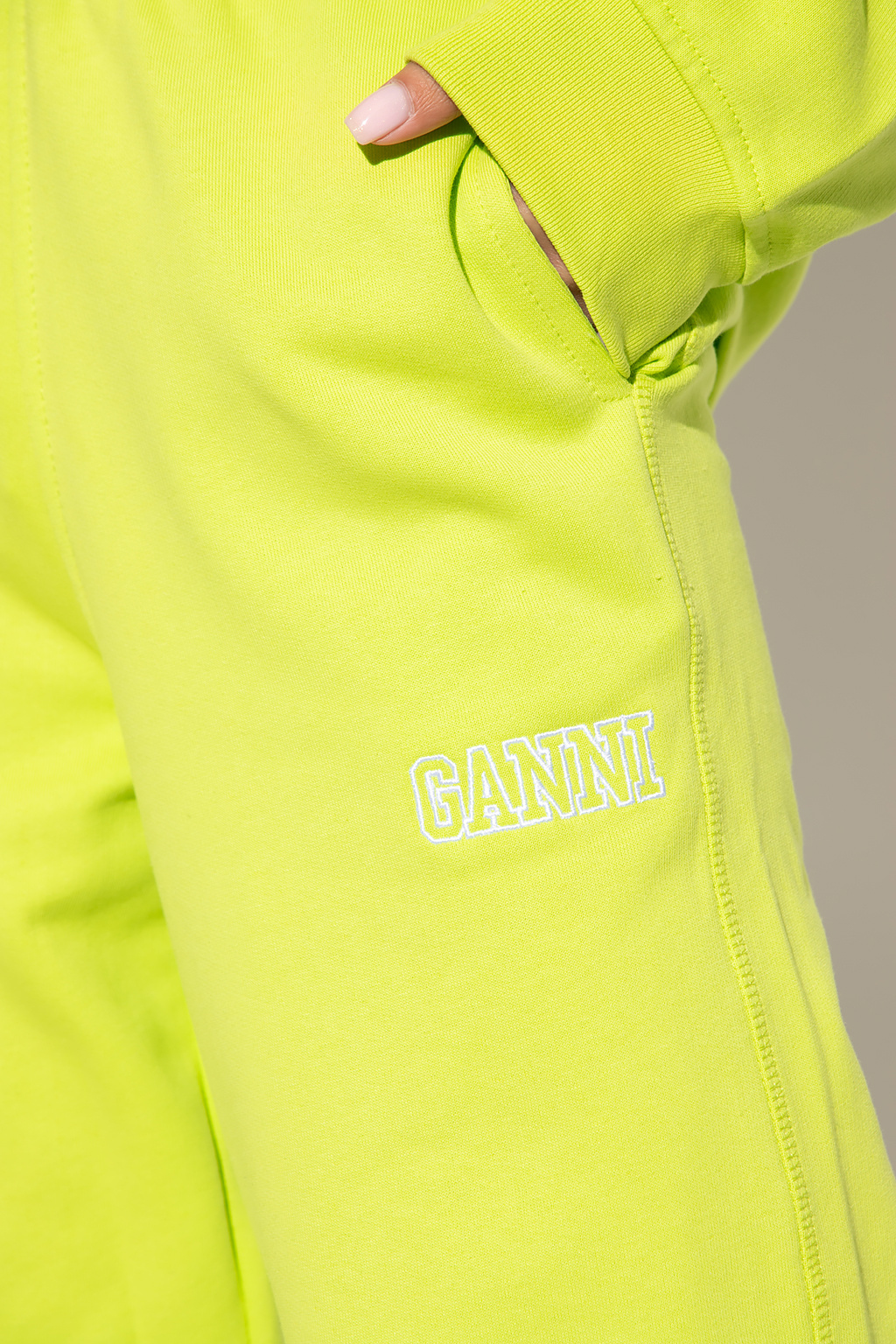 Ganni TEEN split-logo-print dress