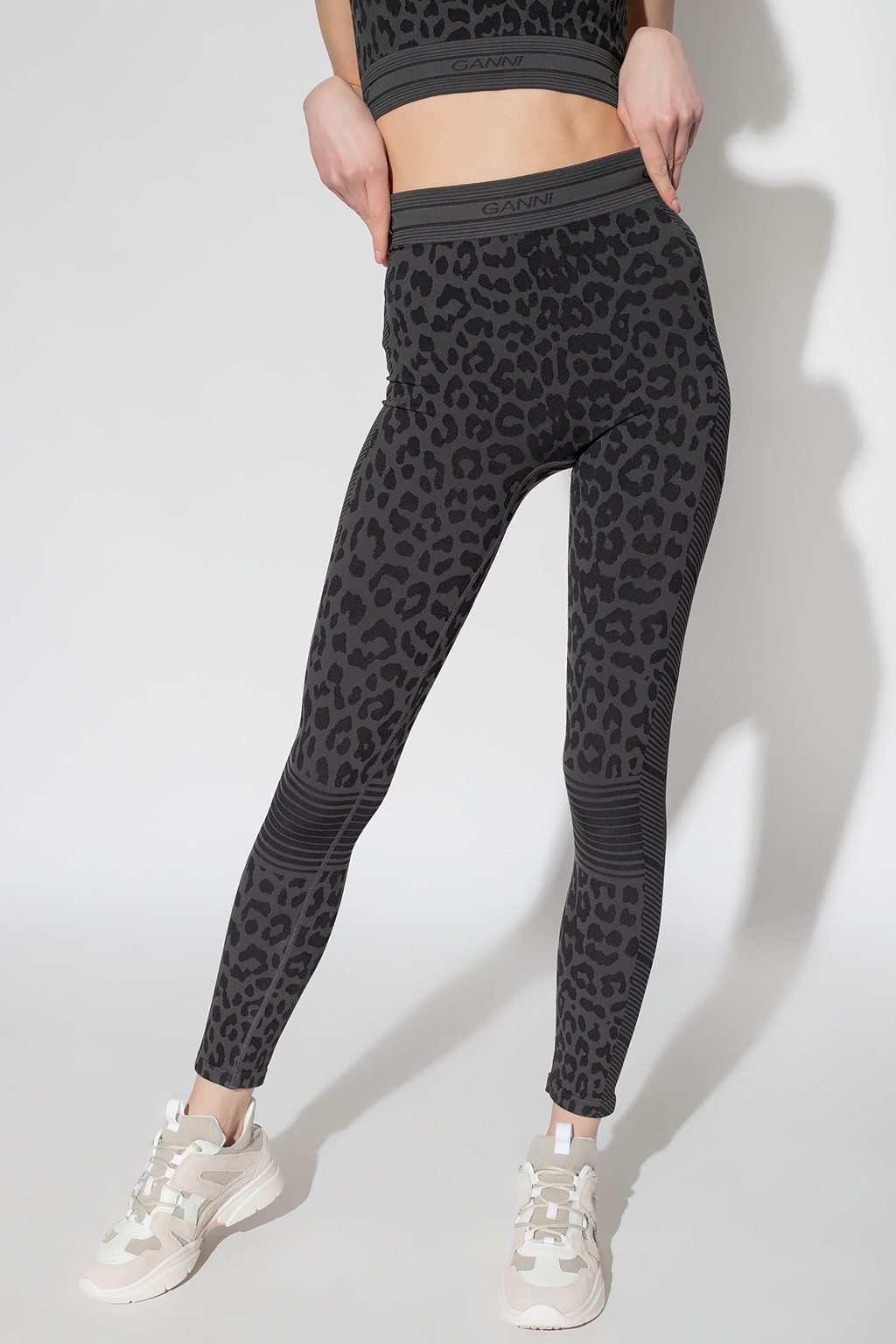 Ganni Double Layer Slinky Crop & Split Hem Leggings