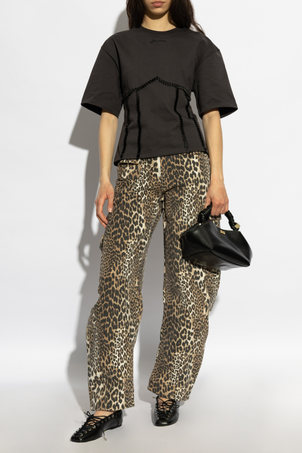 Ganni Animal Print Pants