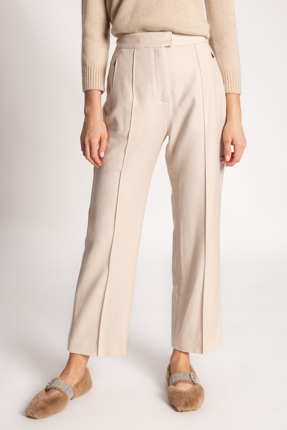 Agnona Wool Mermaid trousers with stitching