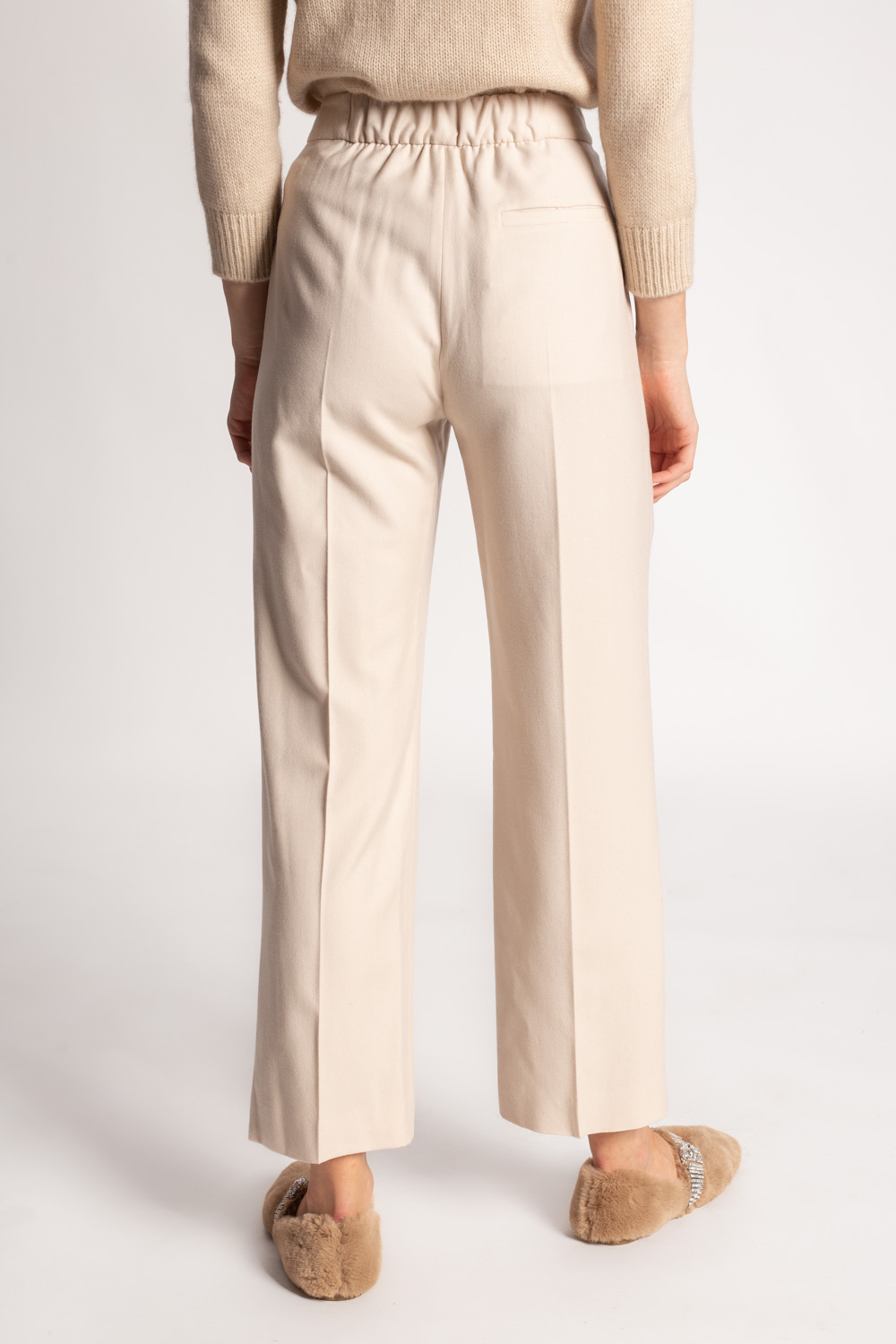 Agnona Wool Mermaid trousers with stitching