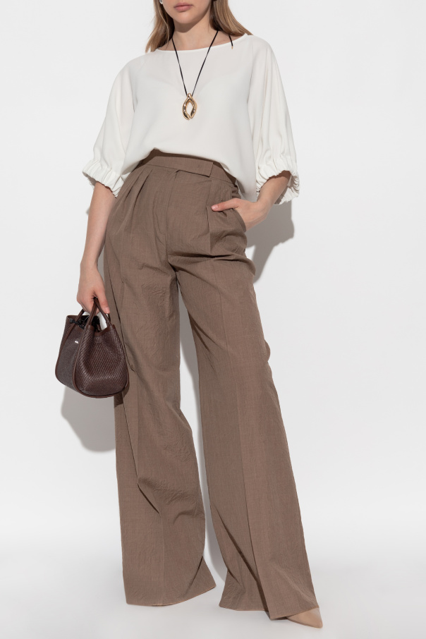 Max Mara Pantalones `Teruel` con efecto arrugado